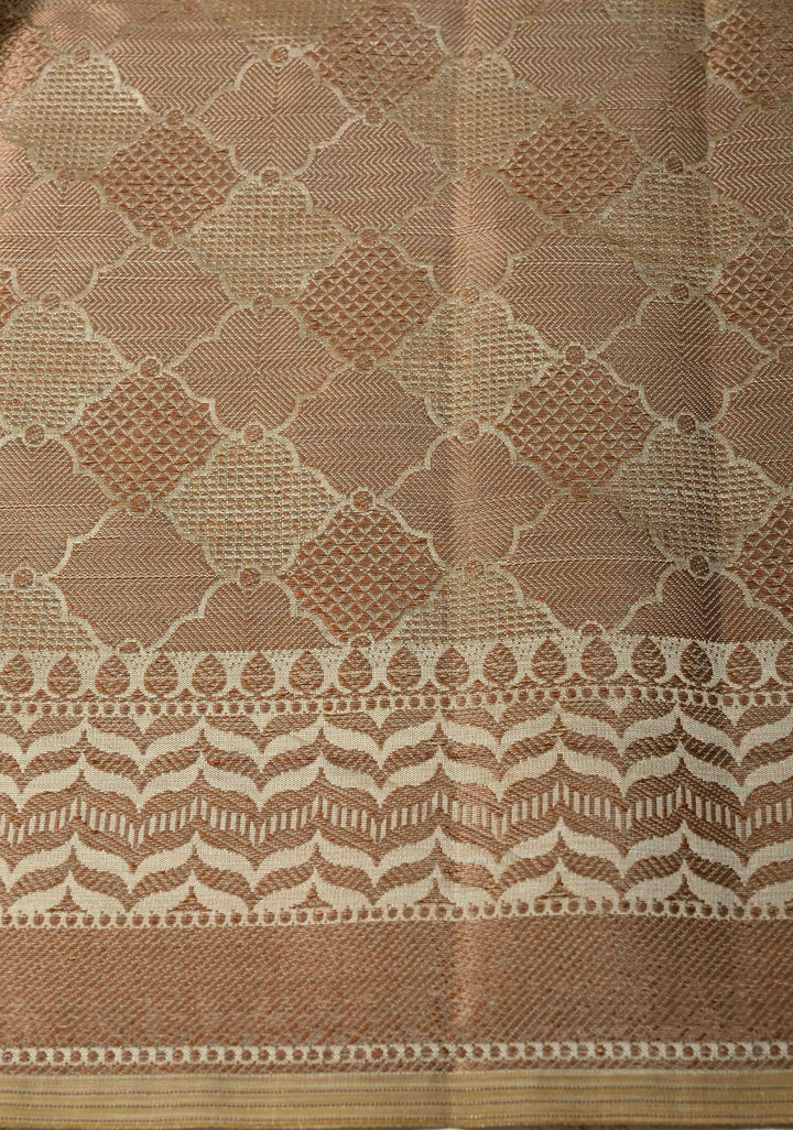 Semi Tussar Silk Saree with Kalamkari Digital Print in Olive Green