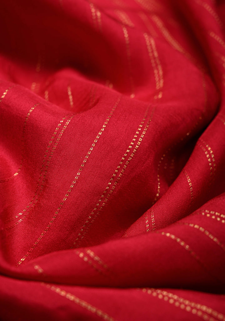 Rani Pink Vegan Viscose Silk Saree with Jharokha-Inspired Patterns Border