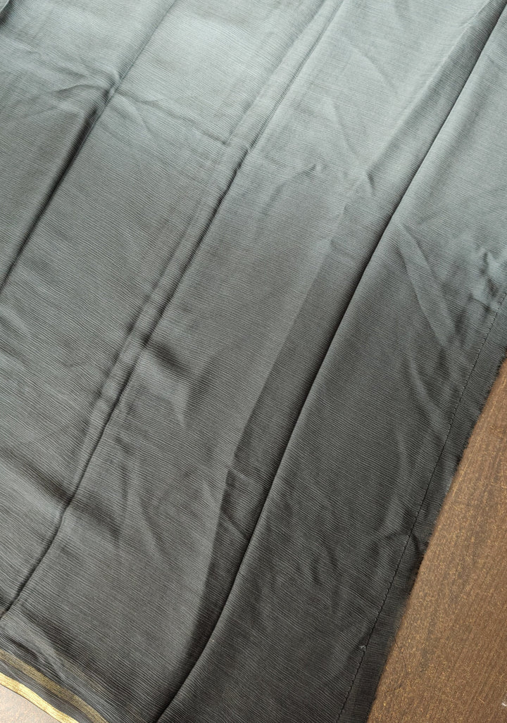 Bollywood style ombre pure chiffon Saree in Black and Grey, No Blouse Piece