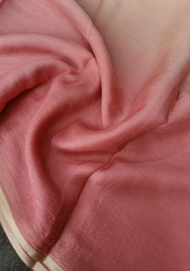 Multicolor Bollywood Style Ombre Pure Chiffon Saree, No Blouse Piece