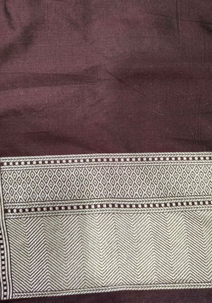 Black Banarasi Katan Silk Saree with Brocade Jaal and Zari Borders | SILK MARK CERTIFIED