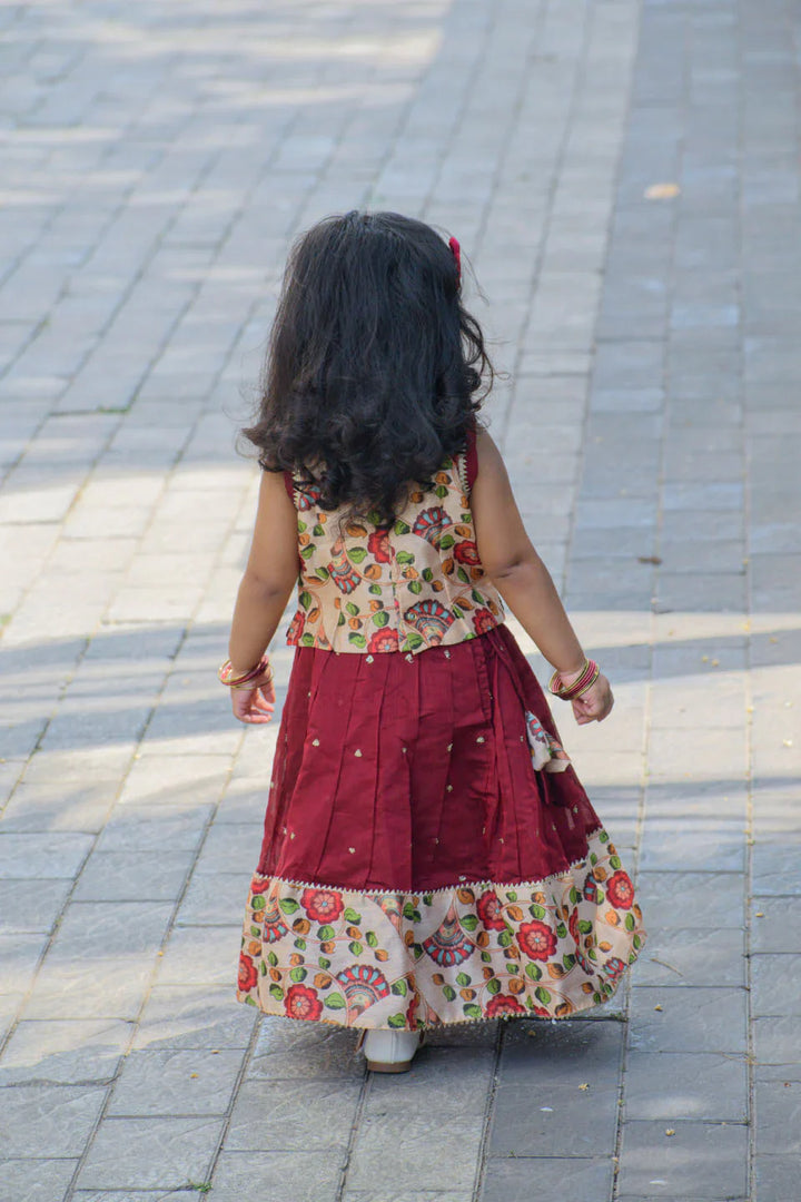 Maroon Mania - Lehenga and Top set for Girl Kid | Made To Order
