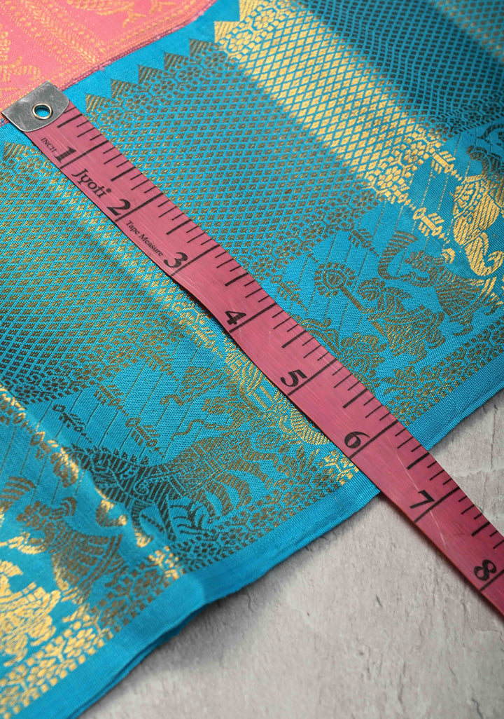Pink Pure Kanjivaram Silk Saree with Patola Brocade and Korvai Zari Border | SILK MARK CERTIFIED