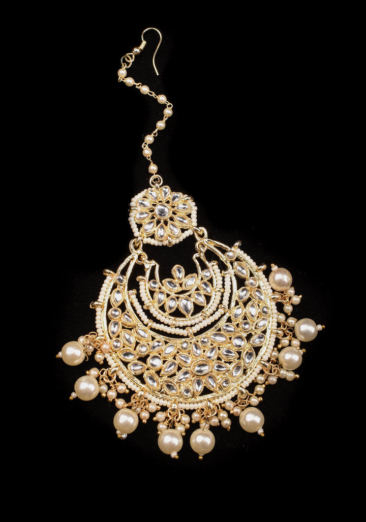Maang Tika - Chand Design Ahmedabadi Kundan Jadau Hair Ornament