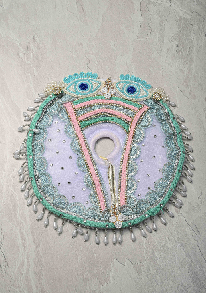 Evil Eye Design Lilac Laddu Gopal 2 piece Dress, 8" Diameter with Mala