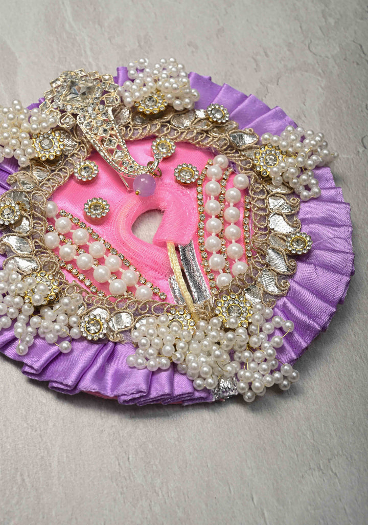 6" Laddu Gopal Dress Set with Pearl and Stone Embellishments, 6" Diameter, 3 piece set