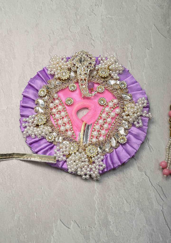 6" Laddu Gopal Dress Set with Pearl and Stone Embellishments, 6" Diameter, 3 piece set