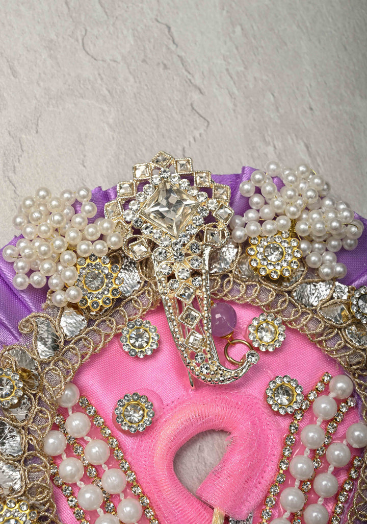6" Laddu Gopal Dress Set with Pearl and Stone Embellishments, 6" Diameter, 3 piece set