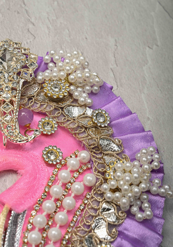 6" Laddu Gopal Dress Set with Pearl and Stone Embellishments, 6" Diameter, 3 piece set