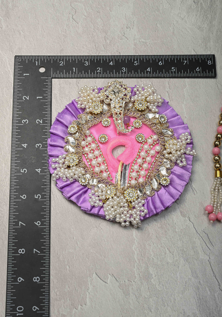 6" Laddu Gopal Dress Set with Pearl and Stone Embellishments, 6" Diameter, 3 piece set
