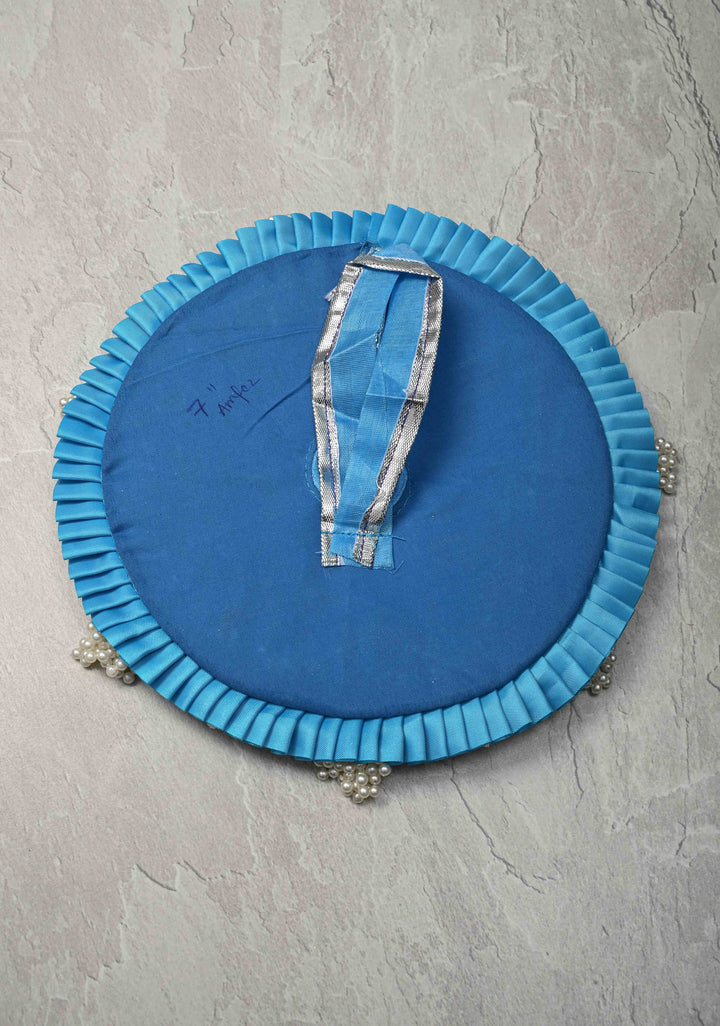 8" Blue Laddu Gopal Dress Set with Pearl-Kundan and Stone Embellishments