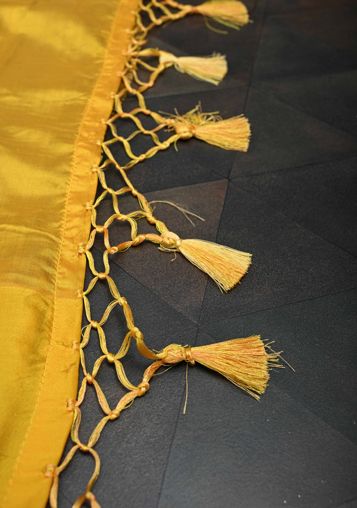 Black Katan Silk Saree with Floral Buttas and Sequins, cutdana, Mirror work on Border, Pallu| SILK MARK CERTIFIED