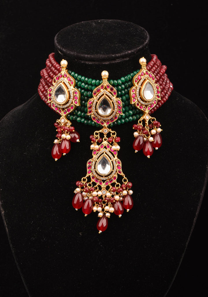 Antique Jadau multistrand Choker with floral Units, No earrings