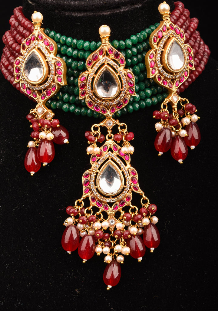 Antique Jadau multistrand Choker with floral Units, No earrings