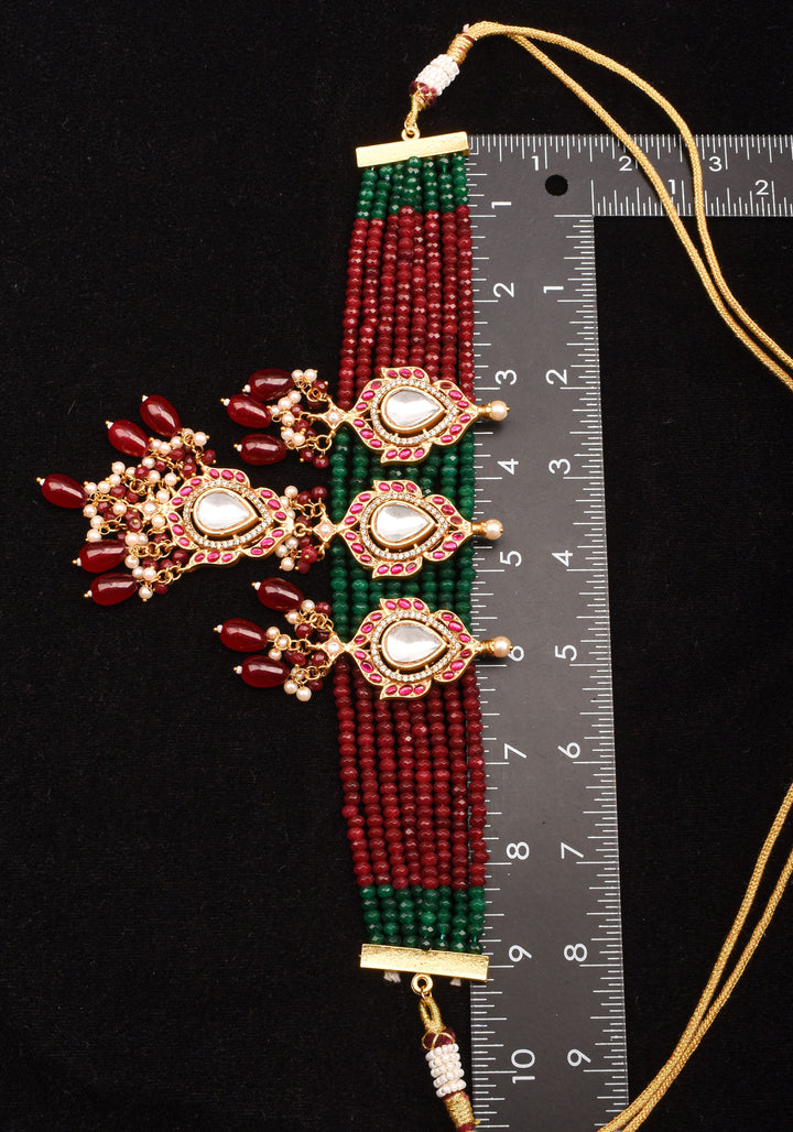 Antique Jadau multistrand Choker with floral Units, No earrings