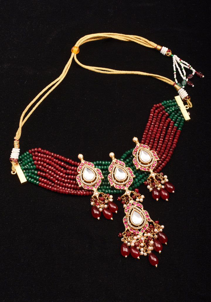 Antique Jadau multistrand Choker with floral Units, No earrings