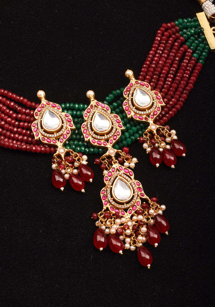 Antique Jadau multistrand Choker with floral Units, No earrings