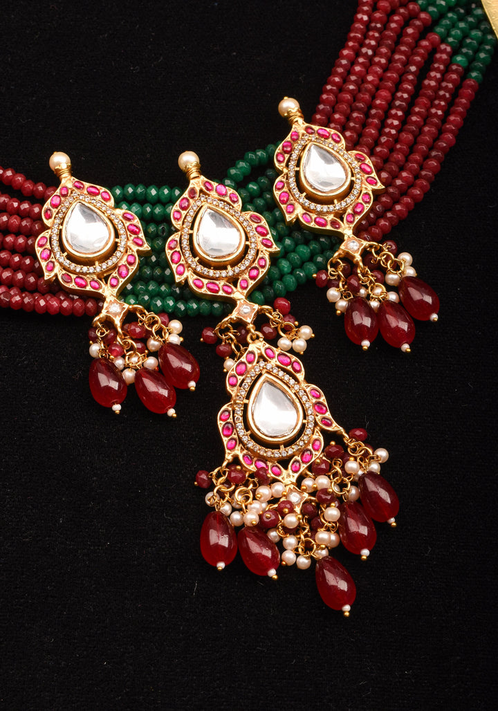 Antique Jadau multistrand Choker with floral Units, No earrings