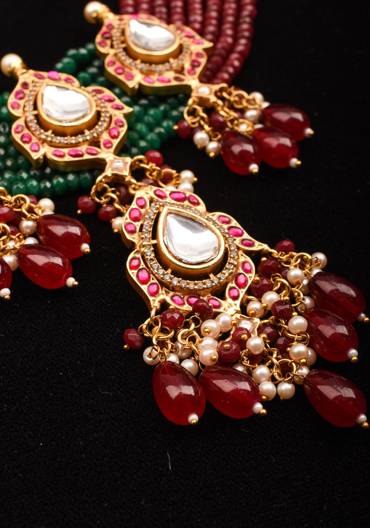 Antique Jadau multistrand Choker with floral Units, No earrings