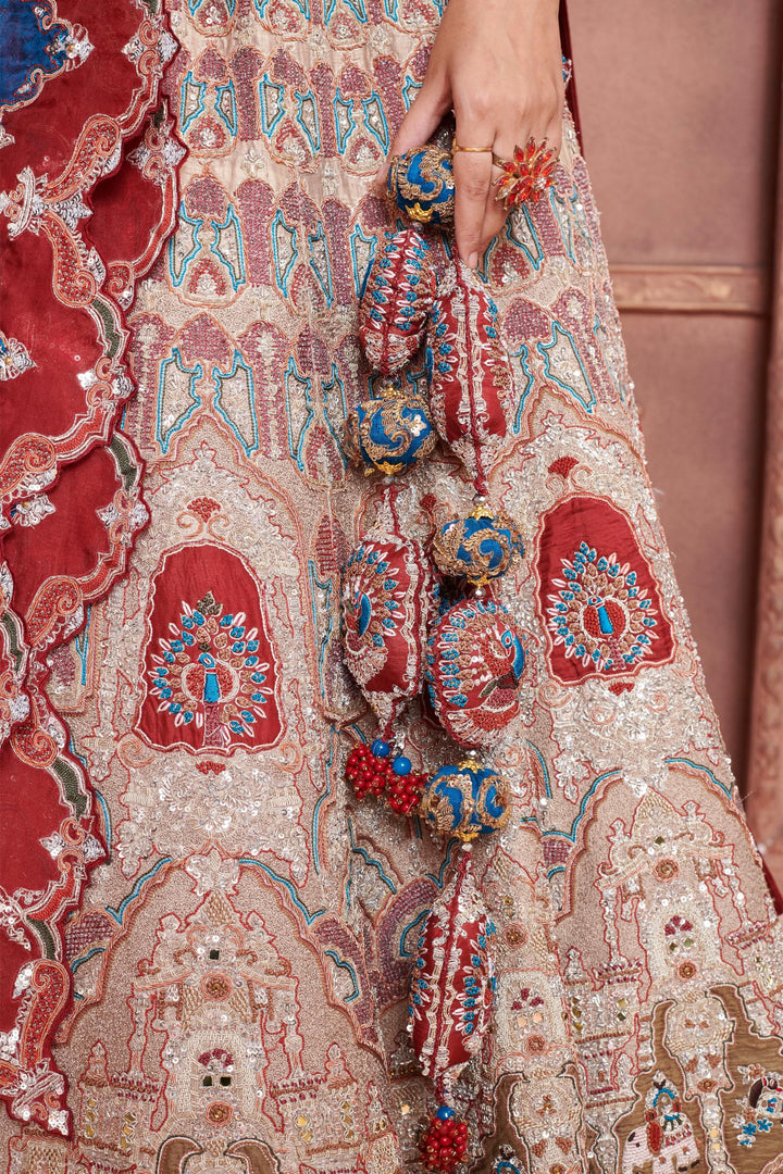 Primrose Zardozi Lehenga with Peacock Motifs, Customizable, Made to Order