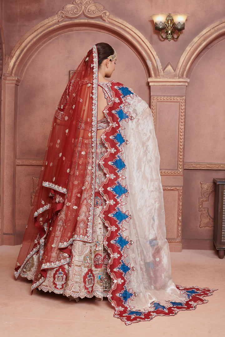 Primrose Zardozi Lehenga with Peacock Motifs, Customizable, Made to Order