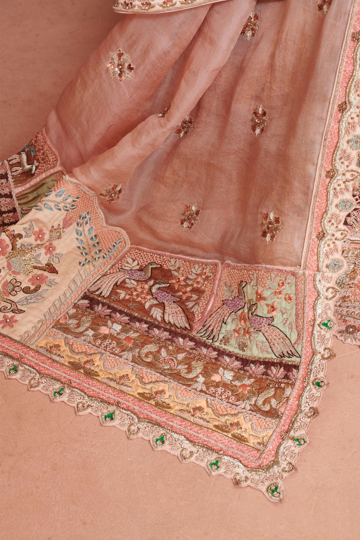 Pastel Magnolia Lehenga with double dupatta, Customizable, Made to Order
