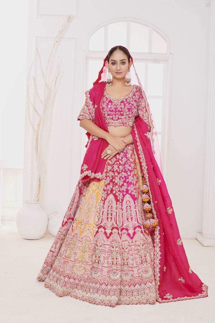 Ekaya Multicolor Lehenga with embroidery, Customizable, Made to Order