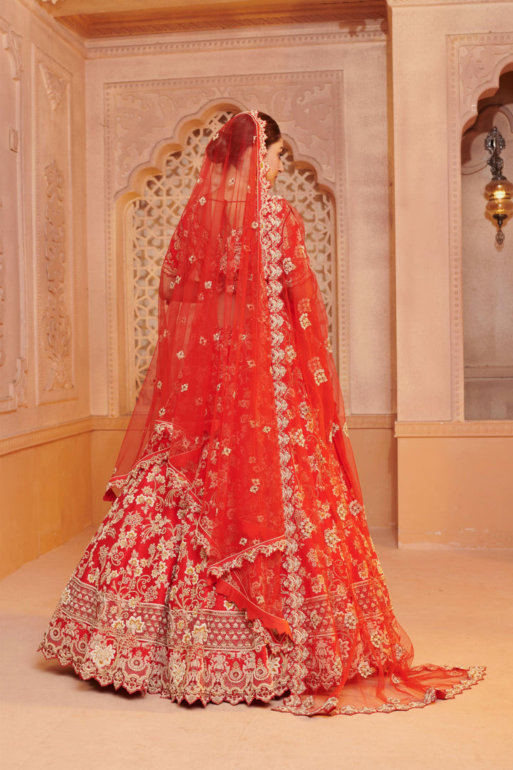 Ruby Rose Regalia Lehenga with  Zardosi  embroidery, Customizable, Made to Order