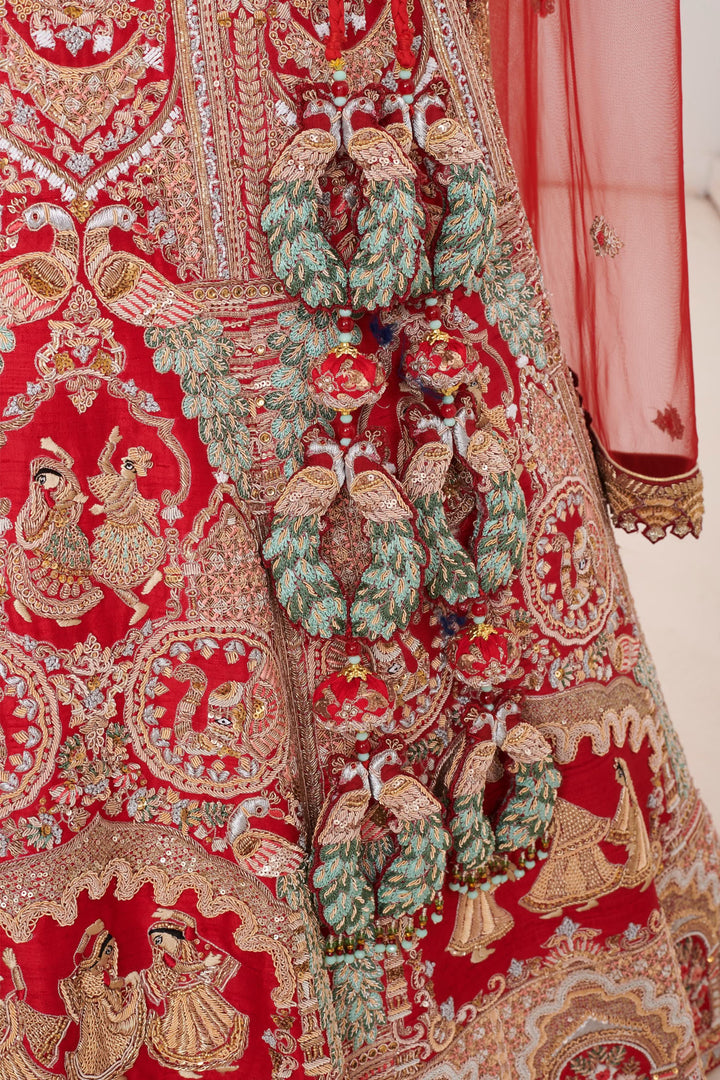 Garnet Glow Lehenga with double dupattas, Customizable, Made to Order