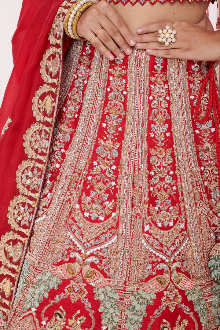 Garnet Glow Lehenga with double dupattas, Customizable, Made to Order