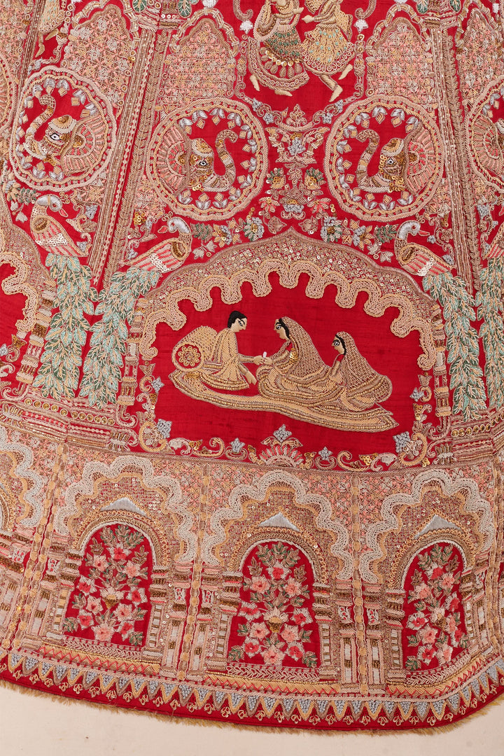 Garnet Glow Lehenga with double dupattas, Customizable, Made to Order