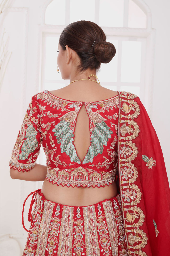 Garnet Glow Lehenga with double dupattas, Customizable, Made to Order