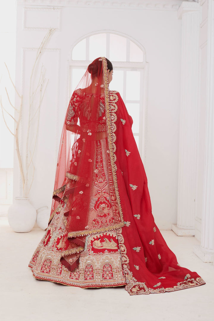 Garnet Glow Lehenga with double dupattas, Customizable, Made to Order