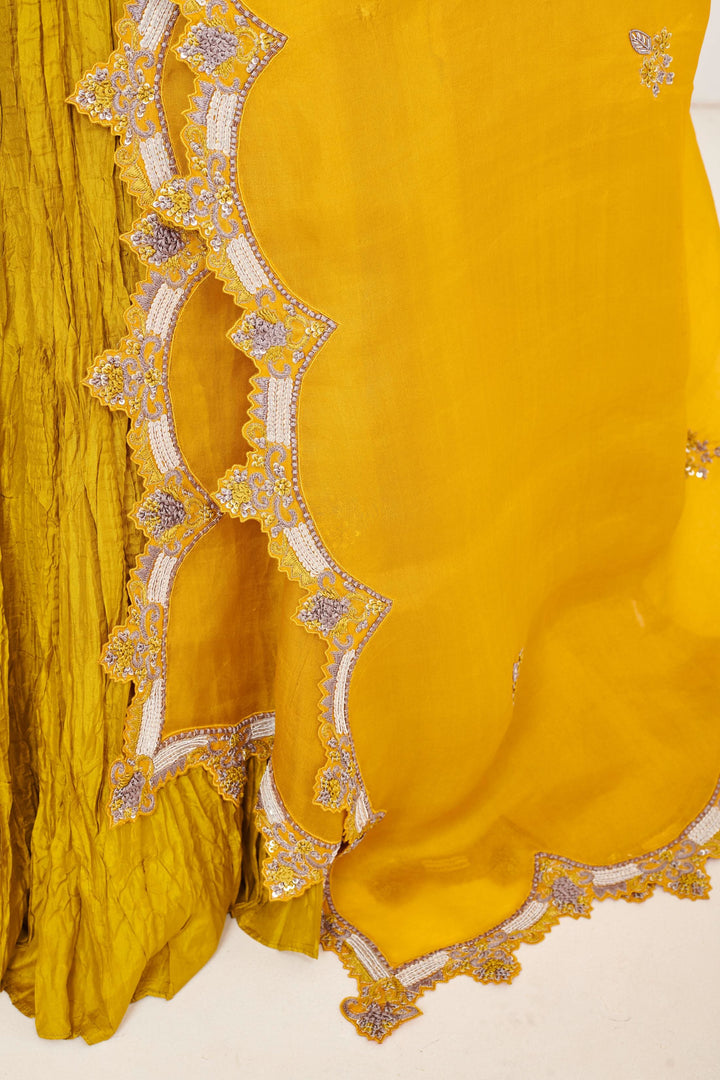 Maira Moss Lehenga with Jacket, Customizable, Made to Order