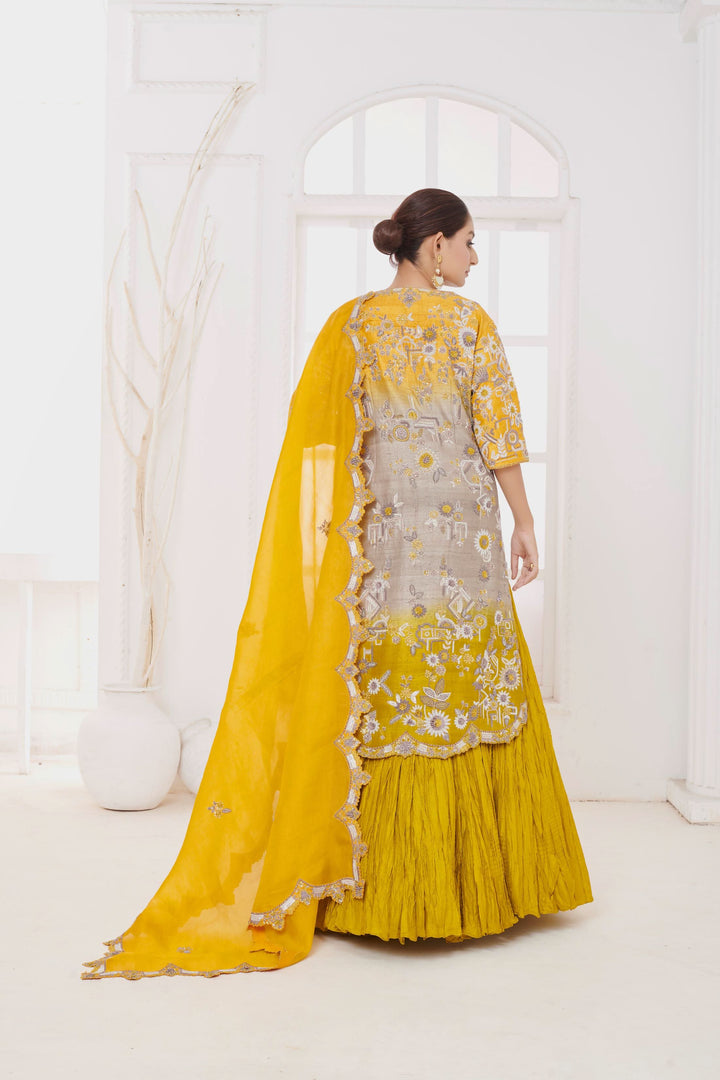 Maira Moss Lehenga with Jacket, Customizable, Made to Order