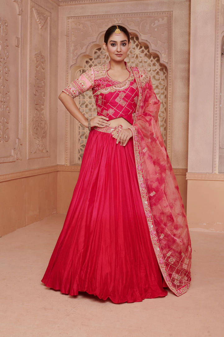 Sangria Charm Lehenga with embroidery, Customizable, Made to Order