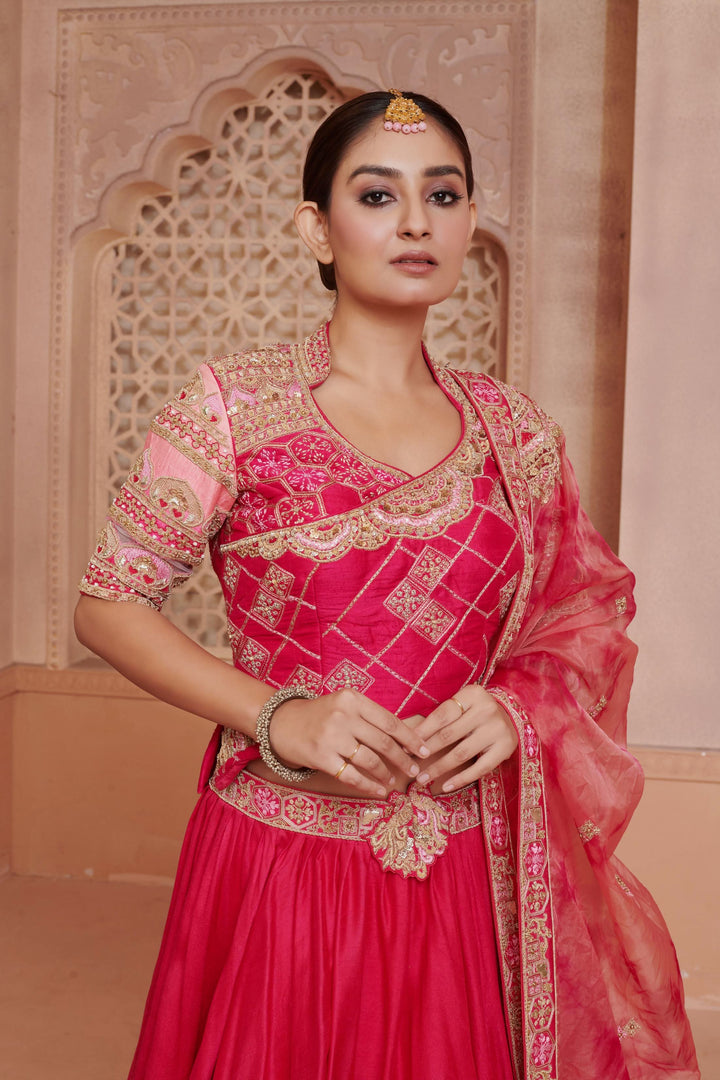 Sangria Charm Lehenga with embroidery, Customizable, Made to Order