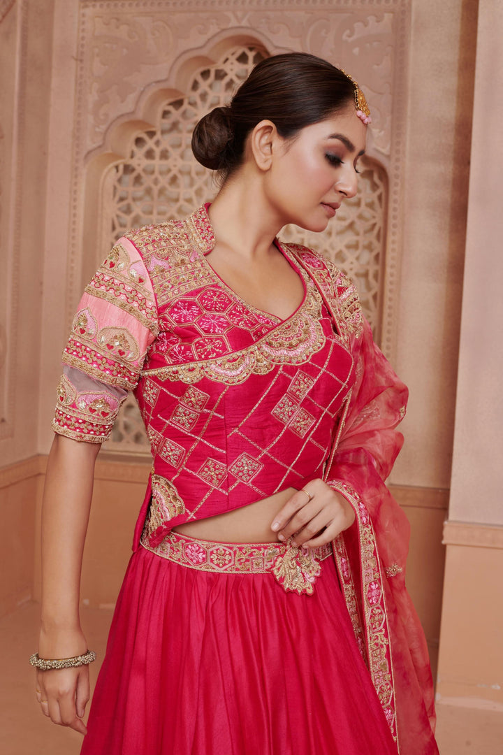 Sangria Charm Lehenga with embroidery, Customizable, Made to Order
