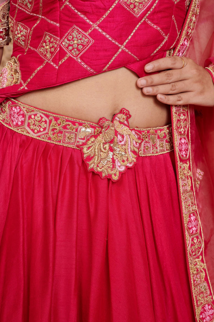 Sangria Charm Lehenga with embroidery, Customizable, Made to Order