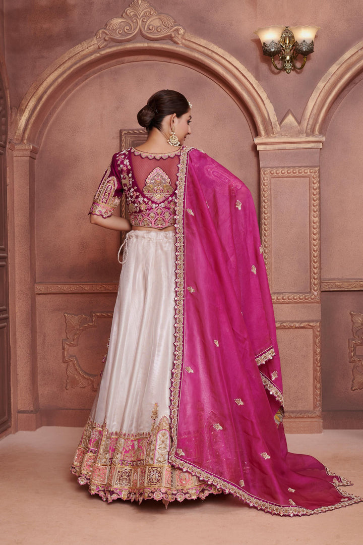 Ivory Orchid Lehenga with embroidery, Customizable, Made to Order