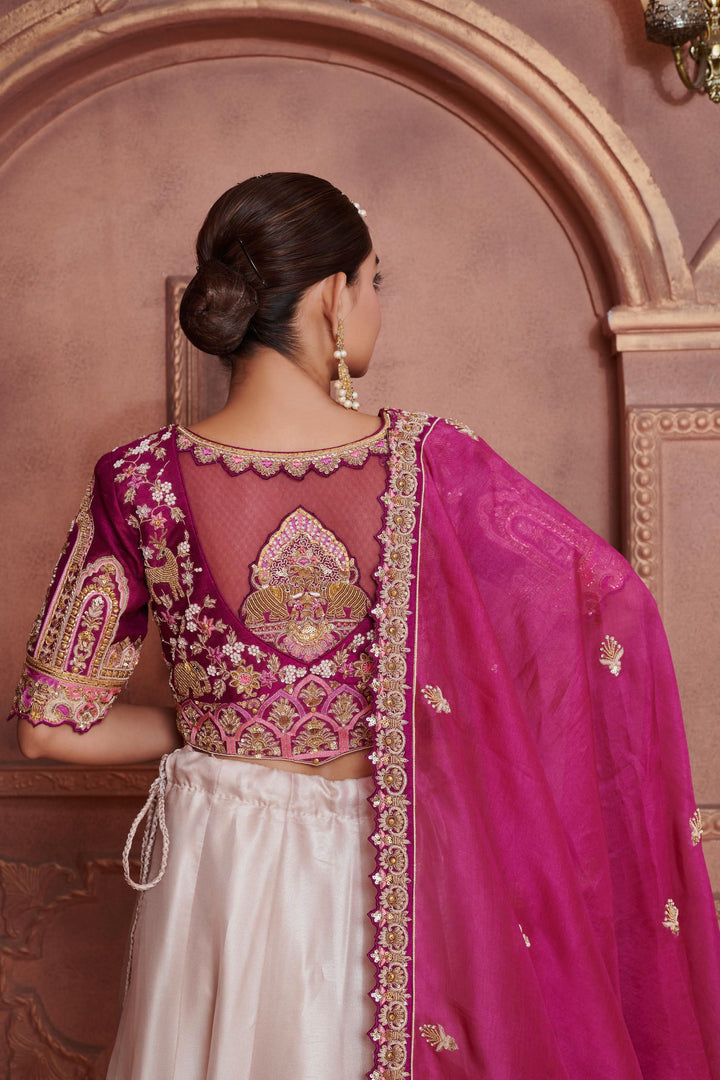 Ivory Orchid Lehenga with embroidery, Customizable, Made to Order