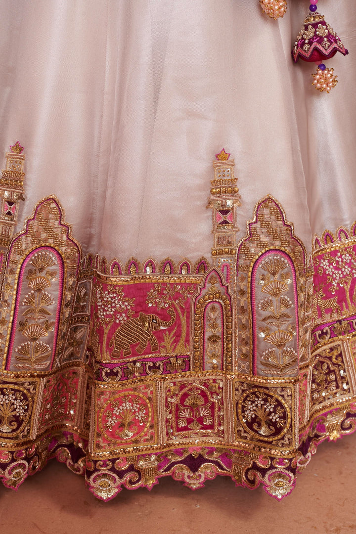 Ivory Orchid Lehenga with embroidery, Customizable, Made to Order