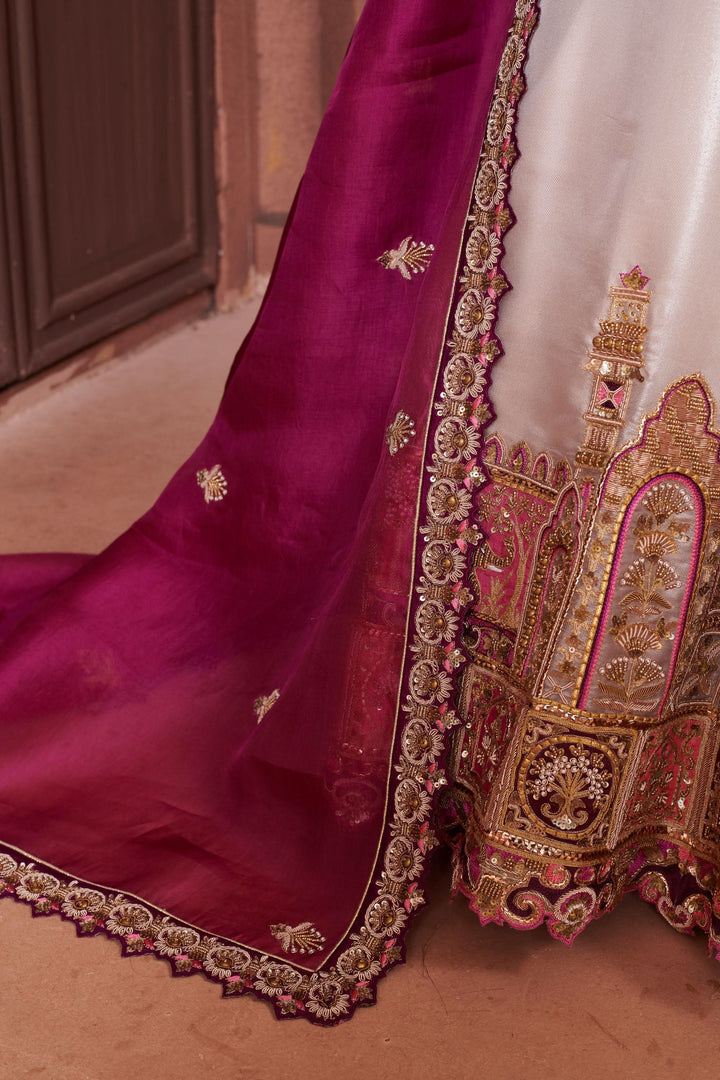 Ivory Orchid Lehenga with embroidery, Customizable, Made to Order