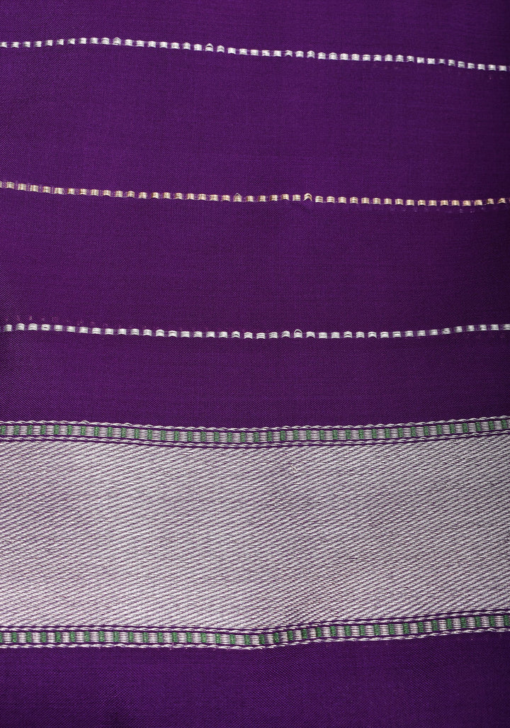Blush Pink Tissue  Banarasi Silk Saree with  Meenakari Wide Kadhiyal Border | SILK MARK CERTIFIED