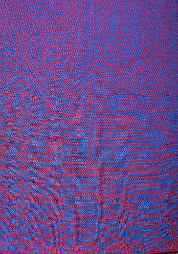 Reversible Maheshwari Saree in Mercerised Cotton with Extra Long tassles in Purple, no blouse Piece