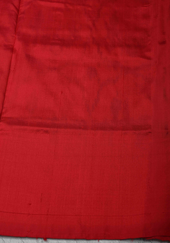 Beige Ikkat Pure Silk Saree with Intricate Floral weave and Contrast Border | SILK MARK CERTIFIED