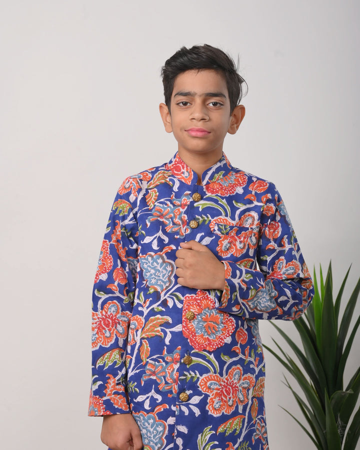 Mediterranean Bandgala jacket with pajama 2 Piece Set for Boy  | Shobitam Custom Wear Made To Order
