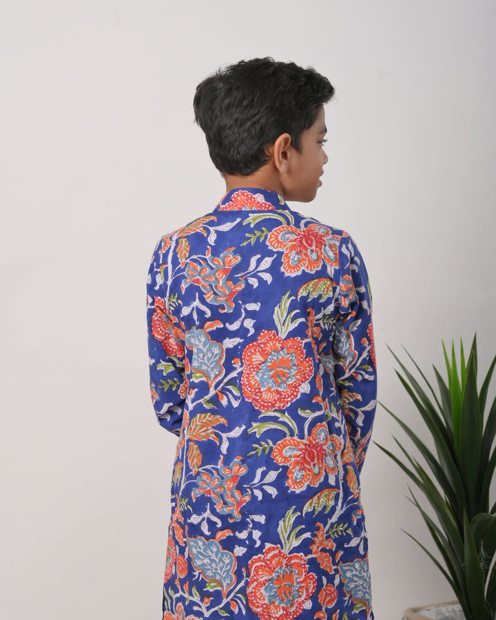 Mediterranean Bandgala jacket with pajama 2 Piece Set for Boy  | Shobitam Custom Wear Made To Order