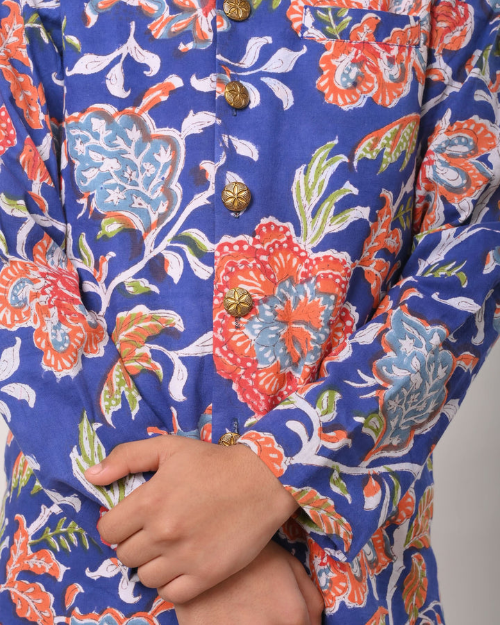 Mediterranean Bandgala jacket with pajama 2 Piece Set for Boy  | Shobitam Custom Wear Made To Order