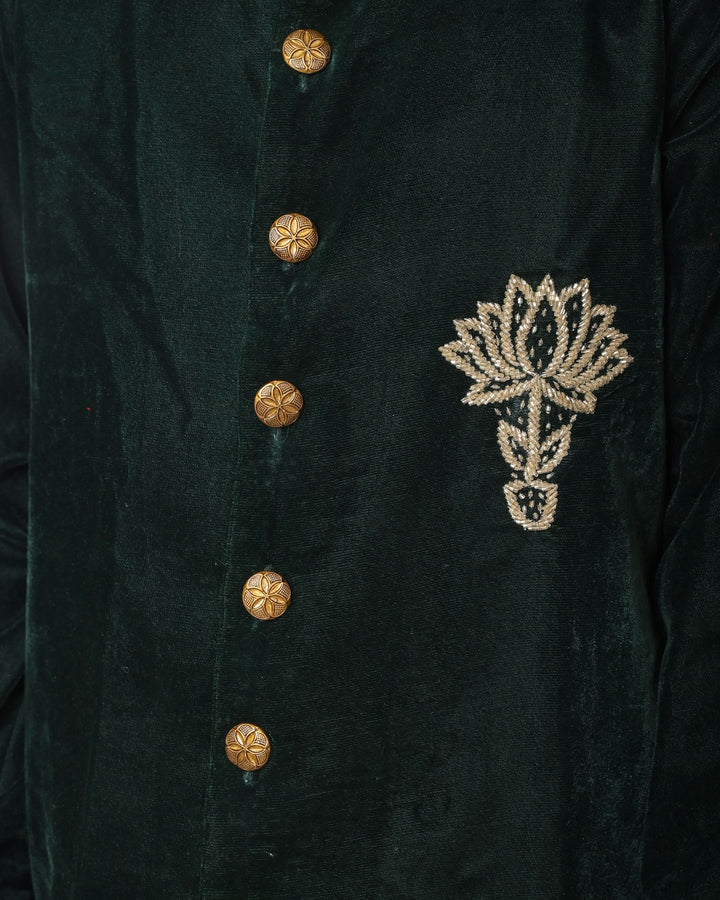 Vantara Bandgala jacket with silk pajamas for Boys  | Shobitam Custom wear Made To Order